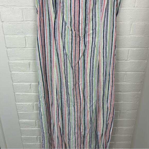 Old Navy Multi Stripe Sleeveless Linen Blend Shift Maxi Dress Size XL Tall - Picture 6 of 15